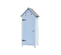 Habrita Armoire cabine de rangement ARM0805 0,41 m² Bleu G - Bois blanc lasuré