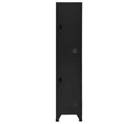 Armoire Casier Acier Noir 38 x 45 x 180 cm avec Portes Verrouillables | Structure acier durable, cintres intégrés, étiquettes identification, ventilation, usage collectif, rangement sécurisé