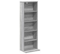 Armoire CD en Bois Reconstitué, 33 x 23,5 x 97,5 cm, Gris Sonoma | Étagères ajustables, fixation murale incluse, assemblage facile, entretien au chiffon doux, usage intérieur