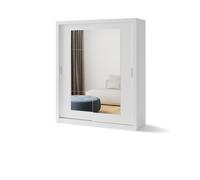 Armoire chambre 2 portes coulissantes avec miroir - LINA - 180 cm