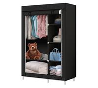 Armoire chambre à 5 grilles - HUOLE - Noir pur - Contemporain - Design - Adulte