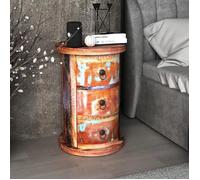 Armoire chambre - CHIC - Meuble de Rangement avec 3 tiroirs - Bois de récupération massif