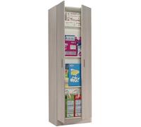 Armoire colonne de rangement 2 portes coloris chêne - hauteur 180 cm x 59 cm longueur x profondeur 37 cm