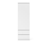 Armoire/colonne de rangement MAJA 60 cm - blanc mat (1 porte + 2 tiroirs)