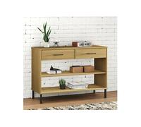 Armoire console avec pieds en métal Marron Bois pin massif OSLO