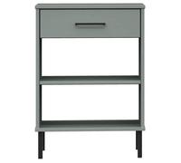 Armoire console ,Meuble d'Entrée,VIDAXL，Petit Bureau, avec pieds en métal Gris Bois pin massif OSLO 7_2355574