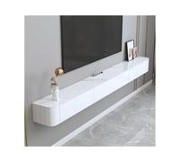 Armoire Console multimédia Flottante Murale avec Bureau Rock Board Moderne(Blanc,200x24x19cm)
