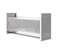 Armoire Cuisine Meuble Suspendu Salon en Acier Inoxydable avec Porte Coulissante Et Barre De Suspension for Bureau, Atelier, Garage Armoire Metallique Rangement(70 * 32 * 46cm)