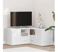 vidaXL Armoire d'angle Blanc 160x40x45 cm Bois d’ingénierie, Meuble d'angle, vitrine, étagère de présentation, Armoire, Armoire de Rangement