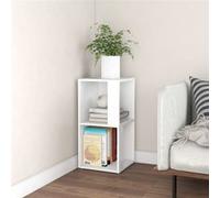 vidaXL Armoire d'angle, Table d'Appoint avec Rangement, Organisateur de Salon Salle de Séjour Intérieur, Moderne, Blanc Bois d'Ingénierie