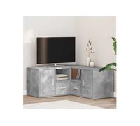 Armoire d angle gris béton 160x40x45 cm bois d'ingénierie