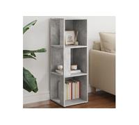 vidaXL Armoire d'angle Étagère 3 compartiments Moderne Gris béton Bois d'ingénierie 33x33x100 cm