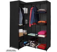 Armoire d’Angle Penderie dressing en textile non-tissé 129 x 87 x 169 cm noir