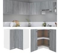 vidaXL Armoire d'angle suspendue ""Lyon"" Gris Sonoma 57 x 57 x 60 cm Bois d'ingénierie 815598