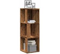 vidaXL Armoire d'angle Vieux Bois 33x33x100 cm Bois d'ingénierie, étagère d'angle, bibliothèque, vitrine, étagère à Livres, Armoire, unité d'angle