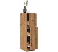 vidaXL Armoire d'apothicaire chêne Artisanal Bois d'ingénierie, Coffre d'apothicaire, Meuble d'apothicaire, Coffre à tiroirs d'apothicaire