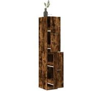vidaXL Armoire d'apothicaire chêne fumé 30x41x174,5 cm Bois ingénierie, Coffre d'apothicaire, Meuble d'apothicaire, Coffre à tiroirs d'apothicaire