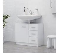Armoire d évier Blanc 63x30x54 cm Bois d ingénierie Blanc G