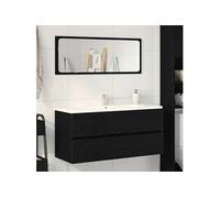 Armoire d évier chêne noir 100x38,5x45 cm bois d ingénierie