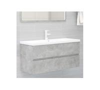 vidaXL Armoire d'évier Gris béton 100x38,5x45 cm Aggloméré