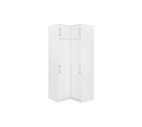 Vente-unique - Armoire d'angle 2 Portes - L115 cm - Blanc + Réhausse - Lizandro