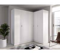 Armoire d'angle 5 portes - L173 cm - Blanc - LISTOWEL