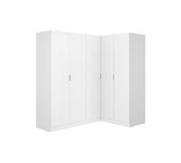 Vente-unique - Armoire d'angle 5 Portes - L173 cm - Blanc - LISTOWEL