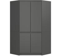 AKORD Armoire d'angle S100 – 4 portes 6 étagères – 100×180×50 cm – Gris graphite