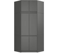 AKORD Armoire d'angle avec extension S100 - Gris graphite - 100 cm - 6 portes - 100 x 50 x 235 cm
