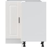 Armoire d'angle de cuisine Porto blanc brillant bois ingénierie
