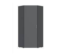 Armoire d'angle, meuble de rangement coloris Graphite - longueur 80 x hauteur 185 x profondeur 80 cm --