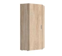 Armoire d'angle, meuble de rangement coloris imitation chêne - longueur 80 x hauteur 185 x profondeur 80 cm