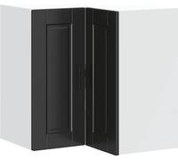 Armoire d'angle murale de cuisine Porto noir bois d'ingénierie