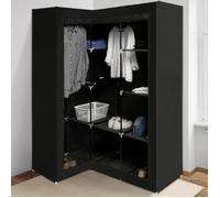 Armoire d'angle noire MIXMEST - Grande capacité de rangement - Toile non-tissée respirante - 130 x 87 x 169 cm