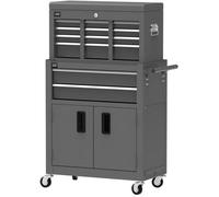 Armoire d'atelier - chariot à outils 2pcs, 8 tiroirs, gris - HBM, premium, Pays-Bas