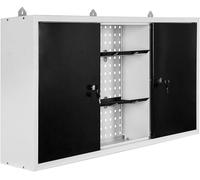 Armoire d'atelier en acier gris, dimensions 60x120x19 cm. Armoire de rangement pour outils et équipements, verrouillable, avec panneau perforé. Armoire suspendue pour l'aménagement d'un atelier