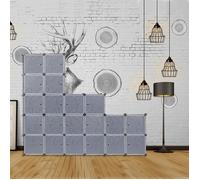 Armoire de 5 Couches Plastiques - SHE - 20 Cubes - Noir - 147x37x183cm