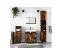 vidaXL Armoire de Bain chêne fumé 65x33x60 cm Bois d'ingénierie
