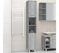 Armoire de Bain Colonne Rangement Toilette Chêne Fumé Bois d'Ingénierie vidaXL