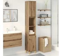 Armoire de Bain Colonne Rangement Toilette Sonoma Gris Bois d'Ingénierie vidaXL