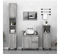 Armoire de bain sonoma gris 30x30x190 cm bois d ingénierie sonoma gris G