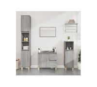 vidaXL Armoire de Bain Sonoma Gris 65x33x60 cm Bois d'ingénierie
