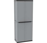 Armoire de balai à 2 portes, 4 étagères, 68x37,5x163,5 cm, en plastique