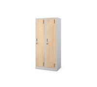 Jan Nowak Armoire Vestiaire Métallique 4 Compartiments, Casier Personnel avec Serrure, Armoire Bureau pour Vêtements Travail, Étagères, Tringles, Crochets, Aération, 180 x 80 x 50 cm