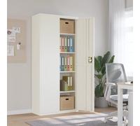vidaXL Classeur blanc 90x40x140 cm acier, armoire à dossiers, armoire de rangement, armoire de bureau, armoire de classement, unité de rangement