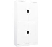 Armoire de bureau, armoire de classement, armoire à outils, armoire métallique, armoire en acier, armoire pour cave, armoire universelle, armoire de stockage, blanche, 90x40x180 cm, en acier