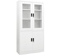 Armoire de bureau, armoire multifonctionnelle, armoire à outils, armoire de garage, armoire de classement, étagère, armoire d'atelier, en acier blanc, dimensions : 90 x 40 x 180 cm