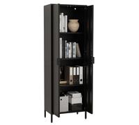 Armoire de bureau avec 4 compartiments | Bibliothèque | Armoire en métal | Dimensions env. H. 180 x W. 60 x D. 35 cm - Flokas XL