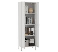 Armoire de bureau avec 4 compartiments | Bibliothèque | Armoire en métal | Dimensions env. H. 180 x W. 60 x D. 35 cm - Flokas XL