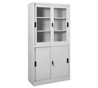 Armoire de Bureau avec Porte Coulissante Anthracite Acier Classeur vidaXL
